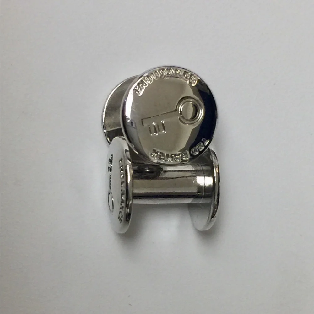 TED BAKER 2 LOCK AND KEY SHIRT STUDS SILVER NWOT